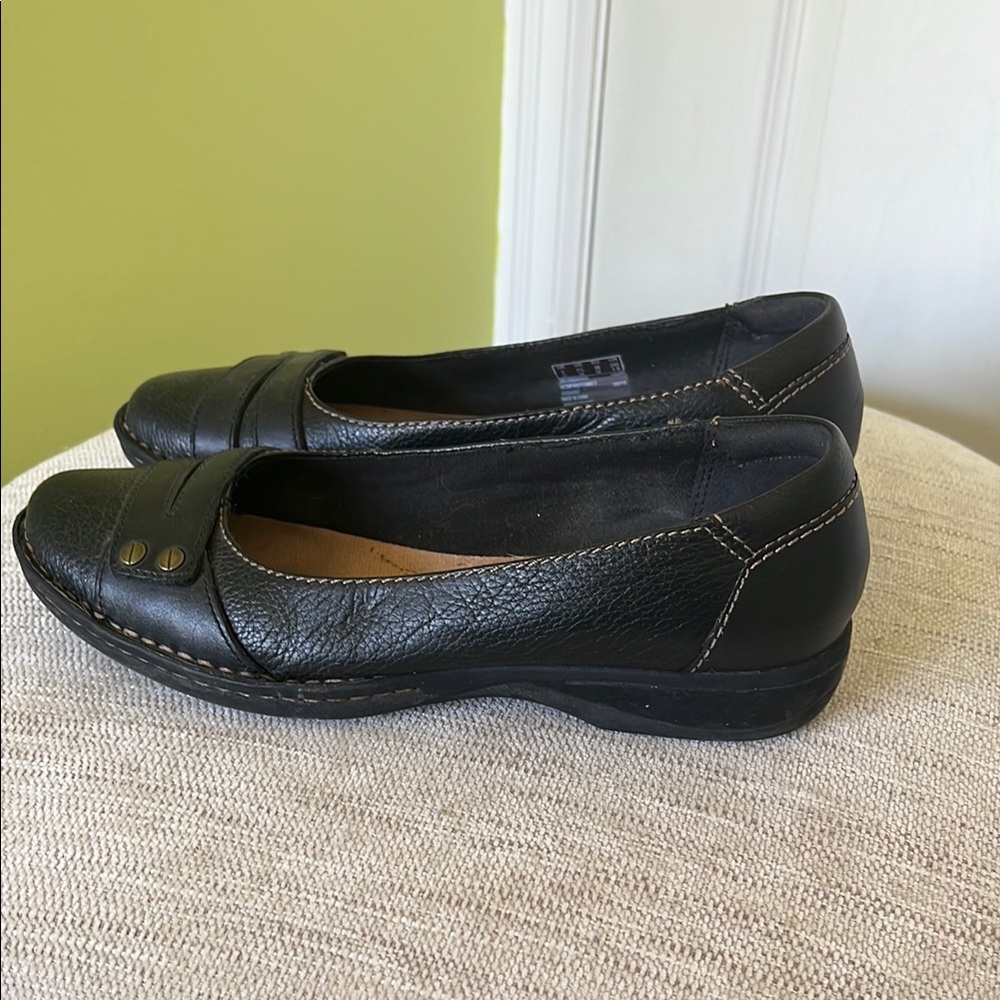Clark's Black Leather Women's Shoes